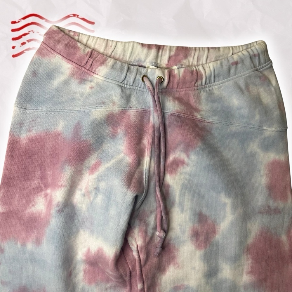 NWT LoveShackFancy ‘Etty’ Cropped Jogger Pant in Pink & Blue Tie Dyed Cotton XS - Picture 5 of 16